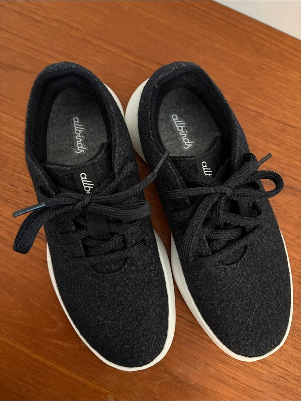 allbirds Women's Black Knit Runner Go with White Sole